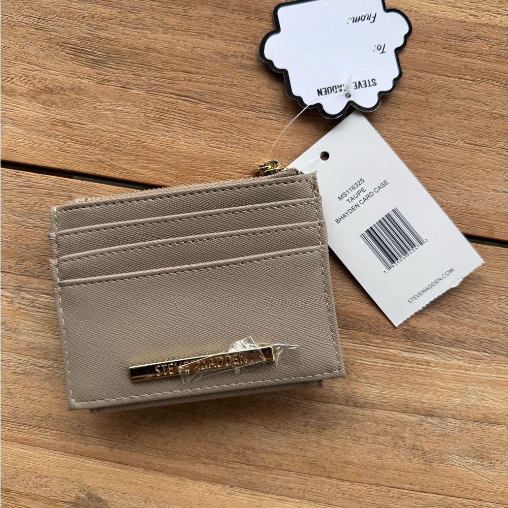 NWT Steve Madden Bhayden Card Case Wallet - Taupe
